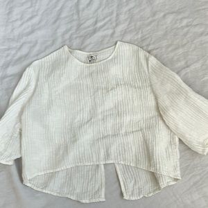First Rite silk/linen top M split back
